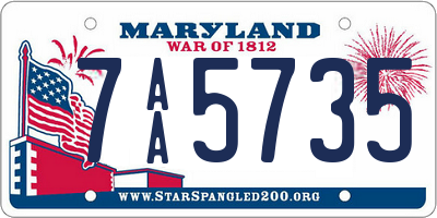 MD license plate 7AA5735