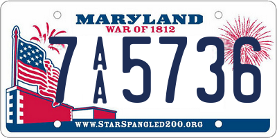 MD license plate 7AA5736