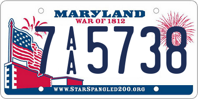 MD license plate 7AA5738