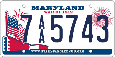 MD license plate 7AA5743