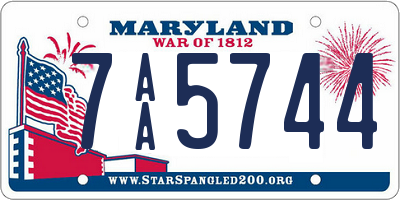 MD license plate 7AA5744