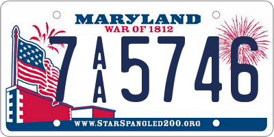 MD license plate 7AA5746