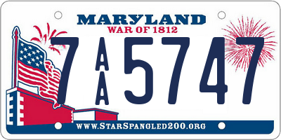 MD license plate 7AA5747