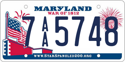 MD license plate 7AA5748