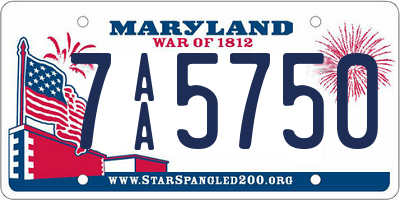 MD license plate 7AA5750