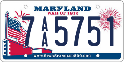 MD license plate 7AA5751