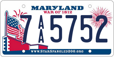 MD license plate 7AA5752