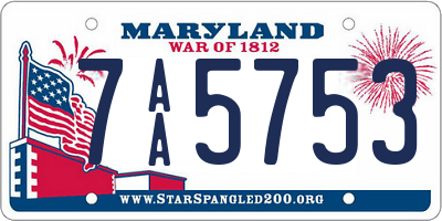 MD license plate 7AA5753