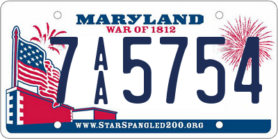 MD license plate 7AA5754