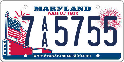 MD license plate 7AA5755