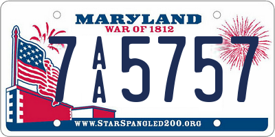 MD license plate 7AA5757