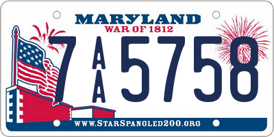 MD license plate 7AA5758