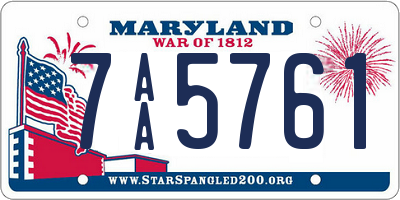 MD license plate 7AA5761