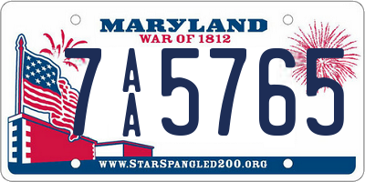 MD license plate 7AA5765