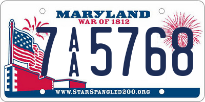 MD license plate 7AA5768