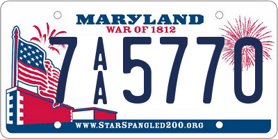 MD license plate 7AA5770