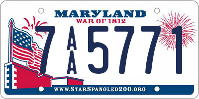 MD license plate 7AA5771