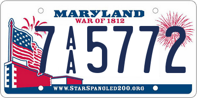 MD license plate 7AA5772