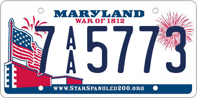 MD license plate 7AA5773