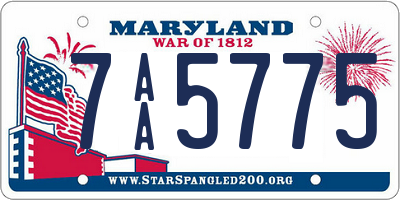 MD license plate 7AA5775