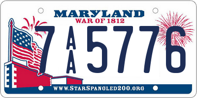 MD license plate 7AA5776