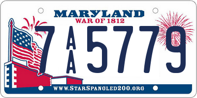 MD license plate 7AA5779