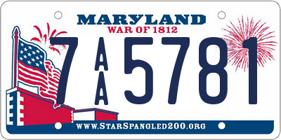 MD license plate 7AA5781