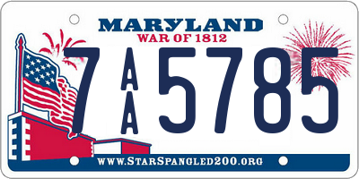 MD license plate 7AA5785