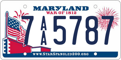 MD license plate 7AA5787