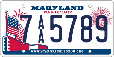 MD license plate 7AA5789