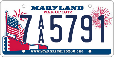 MD license plate 7AA5791