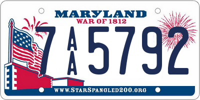 MD license plate 7AA5792