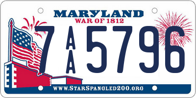 MD license plate 7AA5796