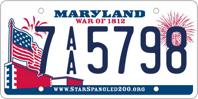 MD license plate 7AA5798