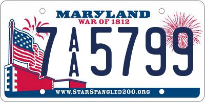 MD license plate 7AA5799