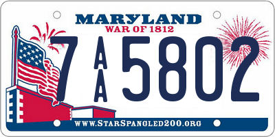 MD license plate 7AA5802