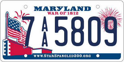 MD license plate 7AA5809