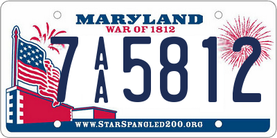 MD license plate 7AA5812