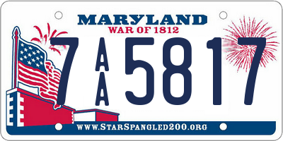 MD license plate 7AA5817