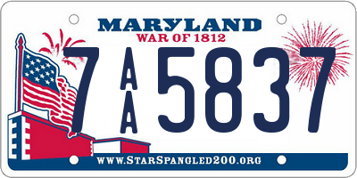 MD license plate 7AA5837