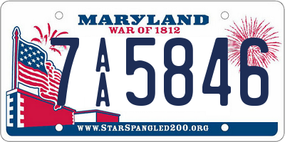 MD license plate 7AA5846