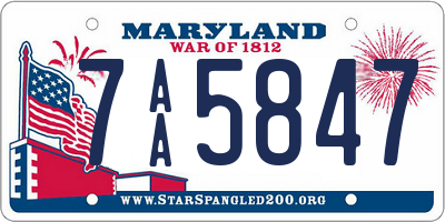 MD license plate 7AA5847