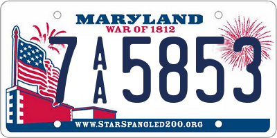 MD license plate 7AA5853