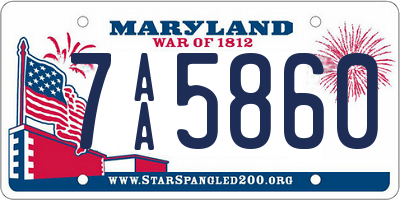 MD license plate 7AA5860