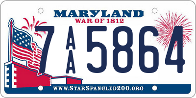 MD license plate 7AA5864