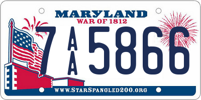 MD license plate 7AA5866