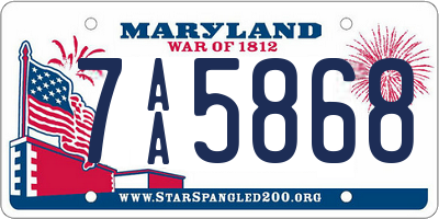 MD license plate 7AA5868