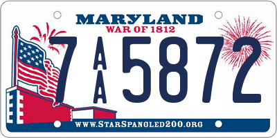 MD license plate 7AA5872