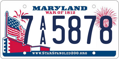 MD license plate 7AA5878