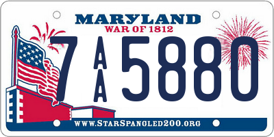 MD license plate 7AA5880